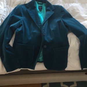 Gap velvet dark teal blazer